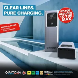 PATONA 4237 Powerbank, Lithium-Ion (Li-Ion) 20000 mAh, Grau, - Grau