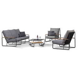BEST Loungegruppe Portofino grau, anthrazit Metall, 15-teilig
