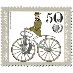 Briefmarkenserie "Für die Jugend" Berlin 1985: Historische Fahrräder, Mi.-Nr. 735-738