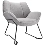 Tectake tectake® Sessel Kjeld gepolstert, mit Bouclé-Bezug, schlankes Stahlgestell mit Pulverbeschichtung, 73 x 72 x 81 cm