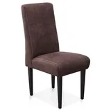 CAVADORE Esszimmerstuhl Malm / Polsterstuhl für Küche oder Esszimmer in Lederoptik / Mit Kontrastnaht / Passend zur Küchengarnitur Malm / 48 x 103 x 62 / Mikrofaser: braun