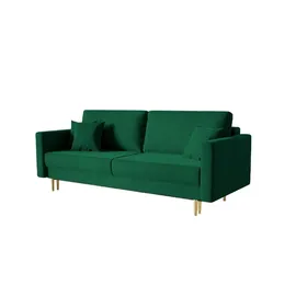 Selsey Schlafcouch Samt 3-Sitzer Grün