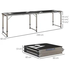Outsunny Campingtisch Bierpong Schwarz