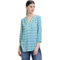 Cartoon Casual-Bluse mit Muster Green/Blue,38 | 38