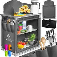 Kesser KESSER® Campingschrank, Campingküche mit Aluminiumgestell inkl.Tragetasche Kocherschrank für