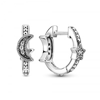 PANDORA Mondsichel & Sterne Ohrringe, Sterling-Silber, Cubic Zirkonia, 299152C01