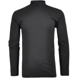 RAGMAN Herren Stehkragen-Pullover - Langarm Basic Stehkragen Regular, Single Jersey, einfarbig Schwarz L