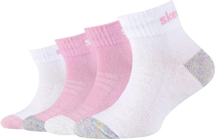 Skechers Socken 4er-Pack Mädchen Mesh-Belüftung Viertelsocken Rosa 31-34