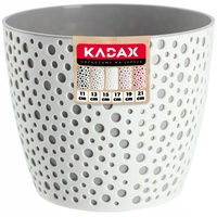 KADAX Blumentopf aus Kunststoff, Pflanzkübel, rund, 15 cm, Grau