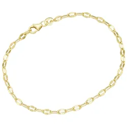 Luigi Merano Armband fantasieförmig mit diamantierten Gliedern, Gold 375 19 cm Damen 