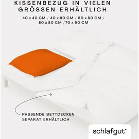 schlafgut Kissenbezug Woven Satin 80 x 80 cm Rot