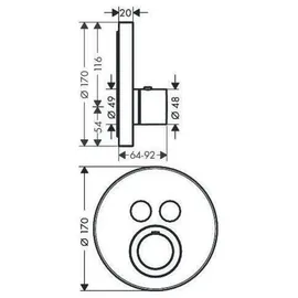 Hansgrohe AXOR Starck ShowerSelect Duschthermostat rund für 2 Verbraucher Edelstahl 36723800