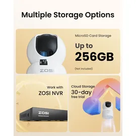 ZOSI C518 2K WLAN Überwachungskamera Weiß