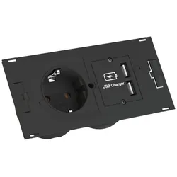 Bachmann DUE - Steckdose - 2P - Typ F, USB - mit Verschluss