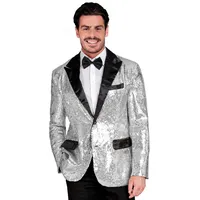 W WIDMANN MILANO Party Fashion - Party Fashion Jackett mit Pailletten für Herren, Satin, Disco Fever, Schlagermove