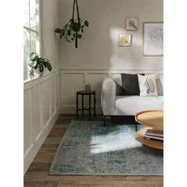 benuta nest Flachgewebeteppich, Blau, Textil, Patchwork, Rechteckig, 120x180 cm Oeko-Tex® Standard 100, wasserabweisend, Teppiche , Böden, Teppiche, Flachgewebe-Teppiche