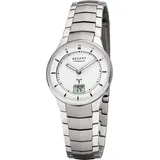 Regent Metall Damen Uhr FR-262 Analog-Digital Armbanduhr silber Funkuhr D2URFR262 - Silber