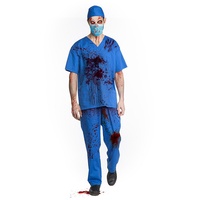 Maskworld Horror Chirurg Kostüm - Arzt-Kostüm, Mundschutz & Blutspray - Größe: M-L - Verkleidung