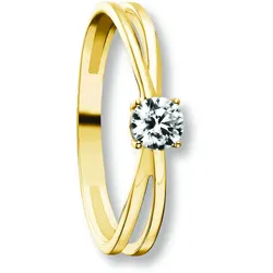 Goldring ONE ELEMENT "Zirkonia Ring aus 333 Gelbgold" Gr. 56, gold, Fingerringe, Damen, 56,mit Zirkonia, Gelbgold 333, Damen Gold Schmuck