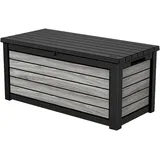 Keter Northwood Auflagenbox/Kissenbox 623 Liter | 100% Wasserdicht mit Belüftung dadurch kein übler Geruch/Schimmel Moderne Holzoptik | Deckel belastbar bis 250 KG | Deckel mit Gasdruckfedern