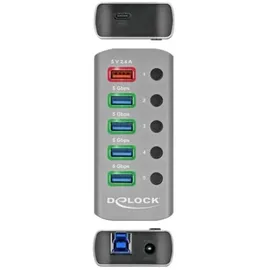 DeLock USB 3.2 Gen 1-Hub USB 3.0 Grau