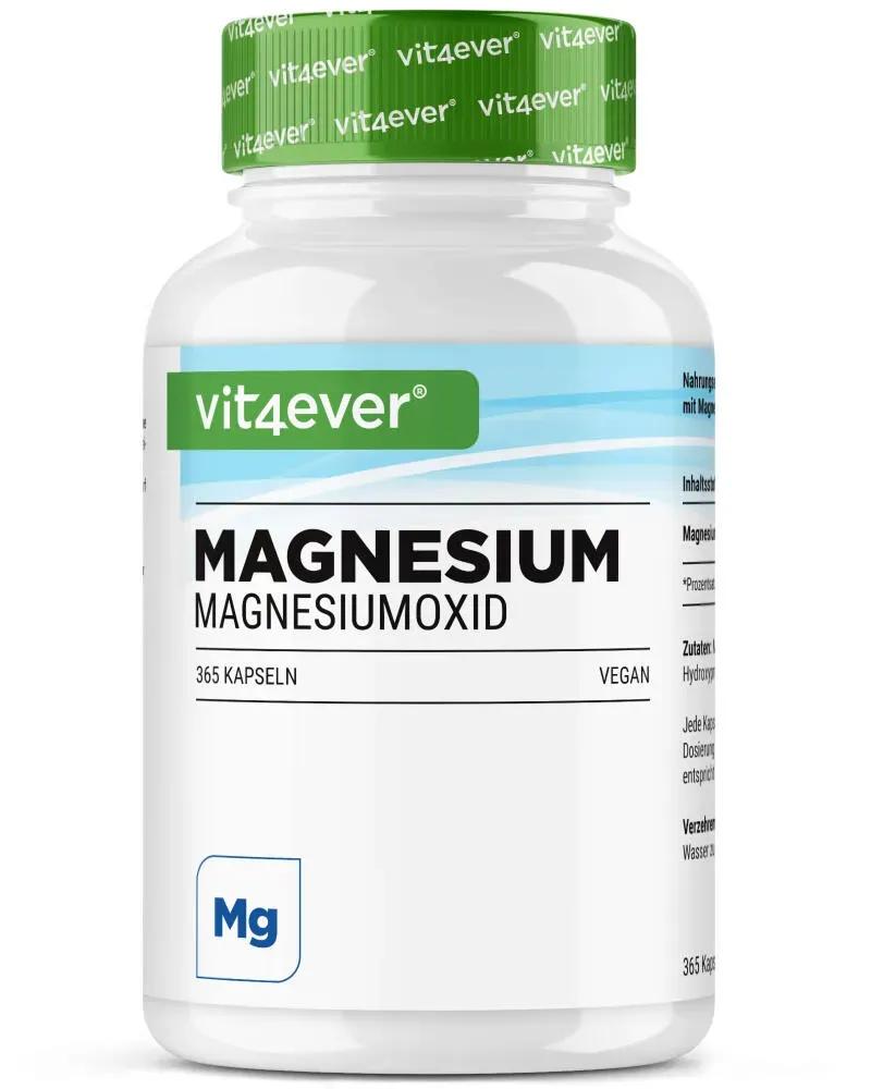 Magnesium - 365 Kapseln - 665 mg je Kapsel