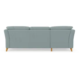 Home Affaire Ecksofa HOME AFFAIRE "Trelleborg L-Form", blau (aqua), B:249cm H:86cm T:162cm, 100% Polyester, Sofas, Ecksofa, Federkern-Polsterung, wahlweise mit Bettfunktion und Bettkasten