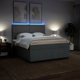 vidaXL Boxspringbett 180 x 200 cm Dunkelgrau