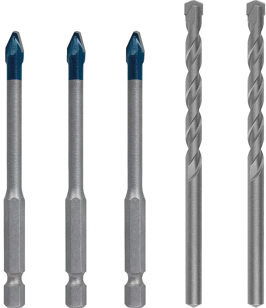 Fliesenbohrer-Set BOSCH 5-teilig HardCeramic Ø 3x6 mm Fliesenbohrer und 2x 6 mm Betonbohrer mit 1/4'' Sechskantaufnahme