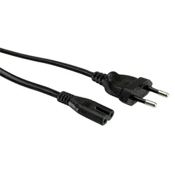 VALUE Netzkabel Euro-Flachstecker auf C7, 2polig, schwarz, 3 m