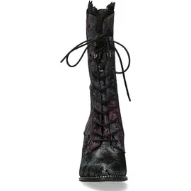 LAURA VITA Damen Stiefel florales Muster Spitze und Metallic Glanz Alcbaneo 351, Größe:40 EU, Farbe:Violett - Violett - 40