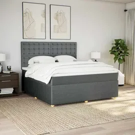vidaXL Boxspringbett 180 x 200 cm Dunkelgrau