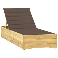 VidaXL Sonnenliege mit Taupe Auflage Imprägniertes Kiefernholz