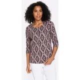 Classic Basics 3/4-Arm-Shirt Schwarz/Rosa 40