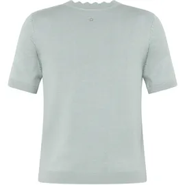 Zero Kurzarmpullover mit Wellensaum Silber Blau 42