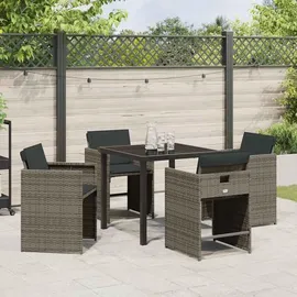vidaXL Garten Essgruppe 5-tlg. Grau