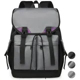 NULSTA Rolltop Rucksack Damen & Herren, Laptop Rucksack Handgepäck Rucksack mit Laptop Fach Wasserdichter Rucksack Rolltop mit Laptopfach Uni, Sch... - Dunkelgrau