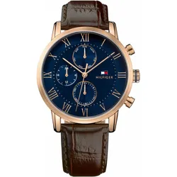 Multifunktionsuhr TOMMY HILFIGER "KANE", braun, Armbanduhren, Herren, Quarzuhr, Armbanduhr, Herrenuhr, Datum, Edelstahlarmband