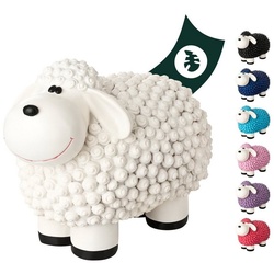 VERDOBA Gartenfigur Gartendeko Mini Schaf – Wetterfeste Gartenfigur – Deko Schaf für Außen, Polyresin weiß
