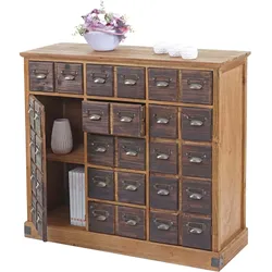 Apothekerkommode HWC-F33, Schubladenschrank, Tanne Holz massiv Vintage 90x100x35cm