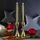 MARELIDA Stabkerzenhalter Kerzenständer - Metall - H: 18cm - gold - 2er Set