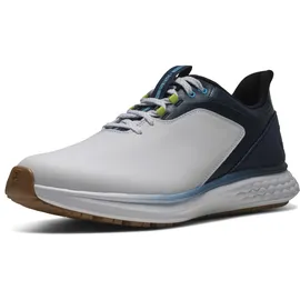FootJoy Pulse Golfschuh für Herren, Weiß/Gum/Marineblau, Größe 43