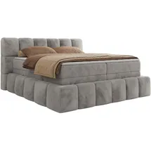 MKS Meble MKS Boxspringbett Hellgrau, Textil, 2-Sitzer, H3, Rechteckig, 180x200 cm, Oeko-Tex®, Schlafzimmer, Betten, Boxspringbetten