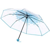 QUINTRA 3-fache transparente Regenbekleidung für Regenschirm klaren Regenschirm Transparenter Regenschirm Hochzeit (Blue, One Size)