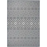 vidaXL Outdoor-Teppich Flachgewebe 160x230 cm Blau Gestreift
