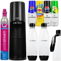 NEU Sodastream Wassersprudler Terra Schwarz 2 Flaschen Sirup Lanyard Set