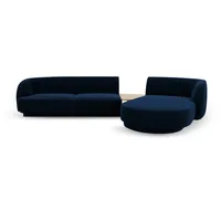 Micadoni Sofa Miley, modular mit Recamiere 3-Sitzer blau