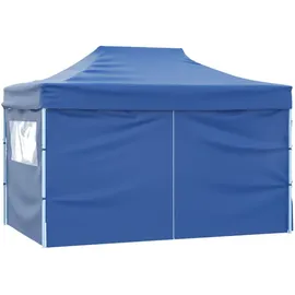 vidaXL Pop-Up 3 x 4,5 m inkl. 4 Seitenteilen blau