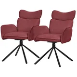 ML DESIGN modern liv Drehstuhl Polyester Rot 2er Set