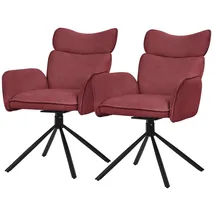 ML DESIGN modern liv Drehstuhl Polyester Rot 2er Set